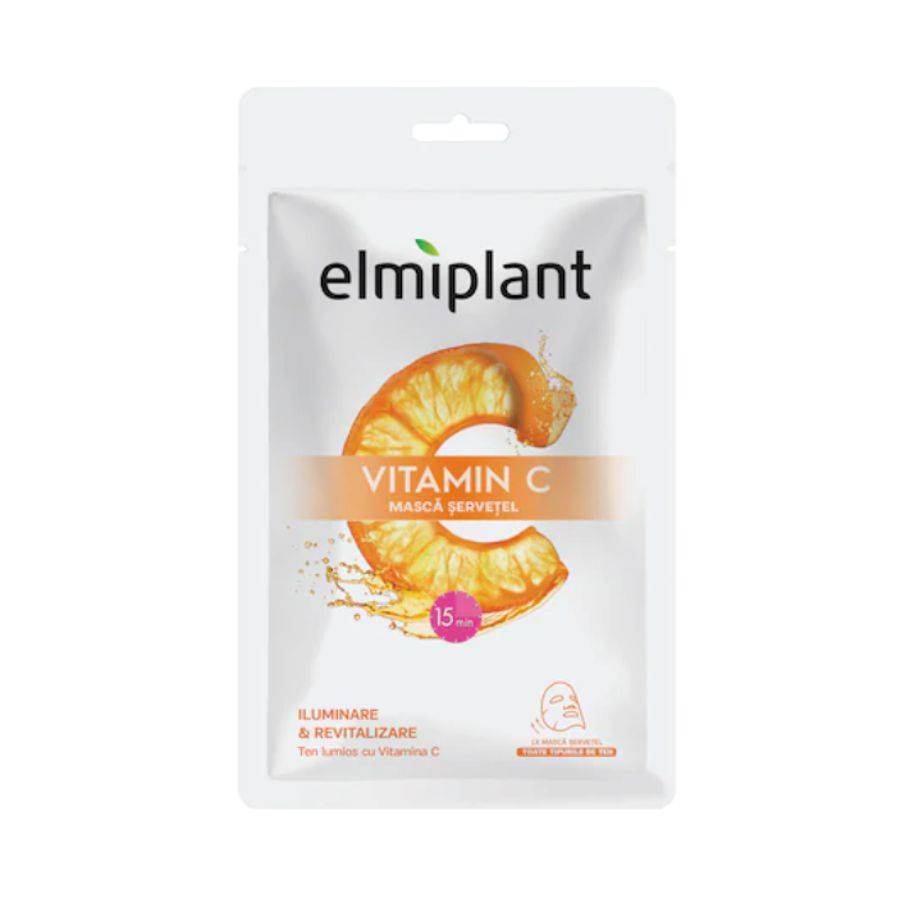 Masca servetel Elmiplant Vitamin C, pentru iluminare si revitalizare, 20 ml
